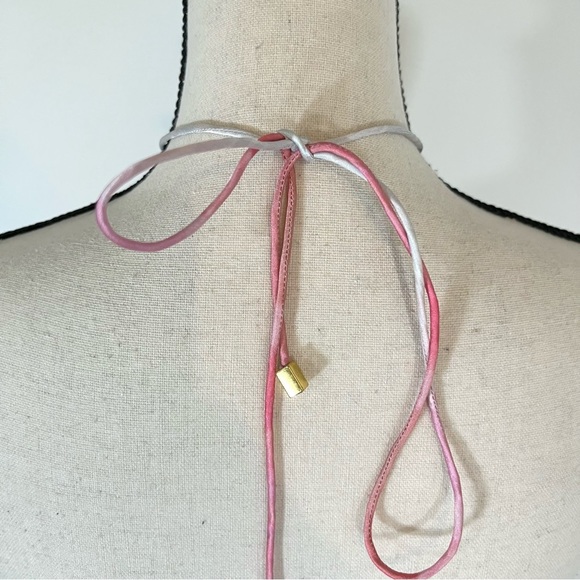 Retrofete Pink and White Halter Crop Top - Picture 8 of 11